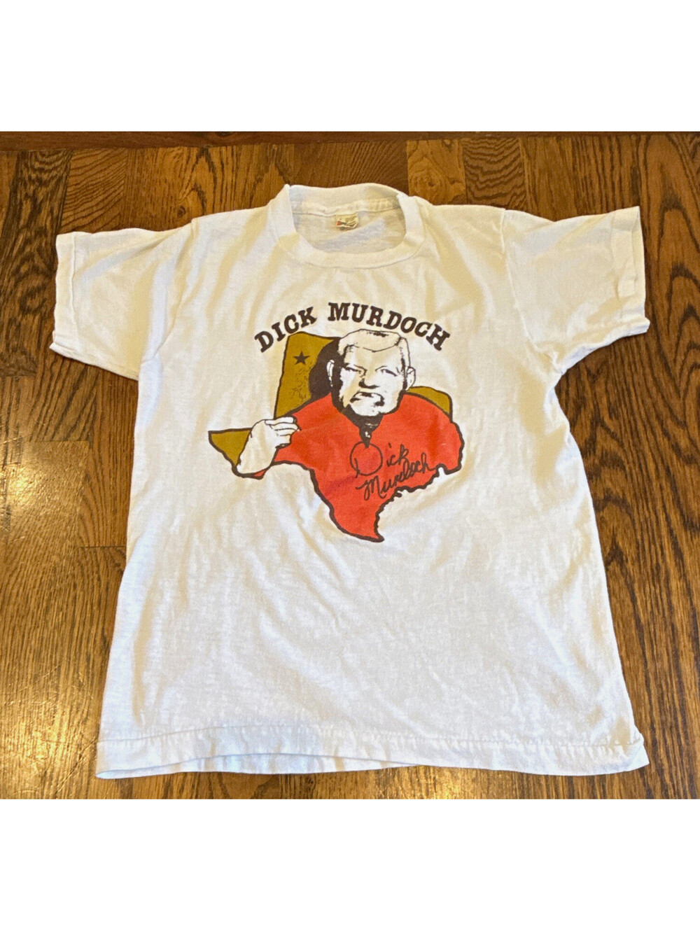 VTG 80’s Screen Stars Men's S White Dick Murdoch Texas Mid-South Wrestling